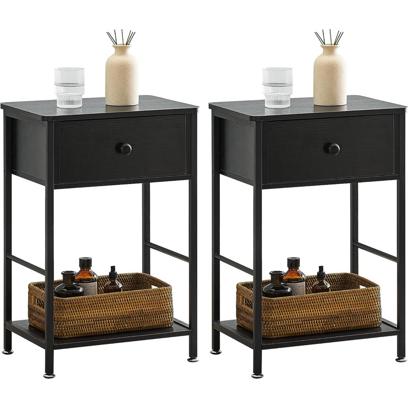Houten 40cm W Iron Bedside Table