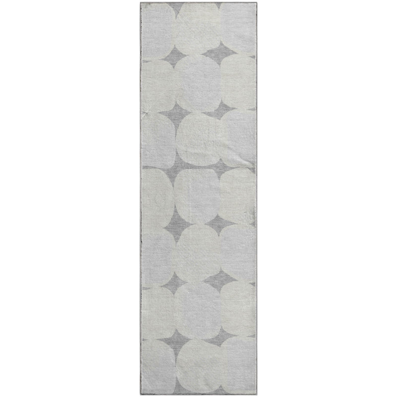 Premium Machine Washable Prisco Gray Rug, Runner 2'3" x 7'6"