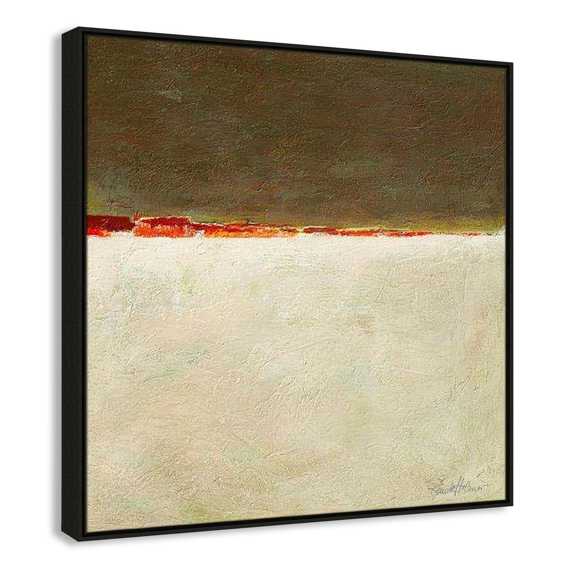 Orange Horizon I by Renate Holzner, Espresso Framed, 37.5'' H x 37.5'' W x 2'' D