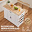Chariot de service d'armoire de rangement pour îlot de cuisine avec tiroir et tablettes (tabourets non inclus)