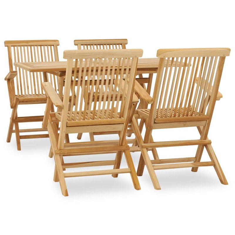 Caitlinn Rectangular 4 - Person 47.2" Long Teak Dining Set