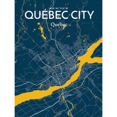 « québec city city map », reproduction d’impression sur affiche