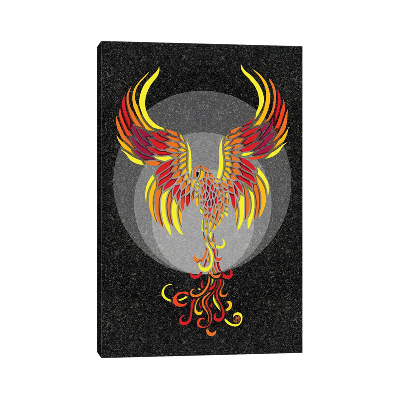 Fire Phoenix by - Toile tendue, H 40 po x l 26 po x P 1,5 po