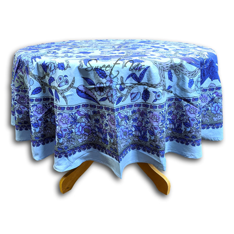 Ohan Tree of Life Tablecloth, Blue Lavender
