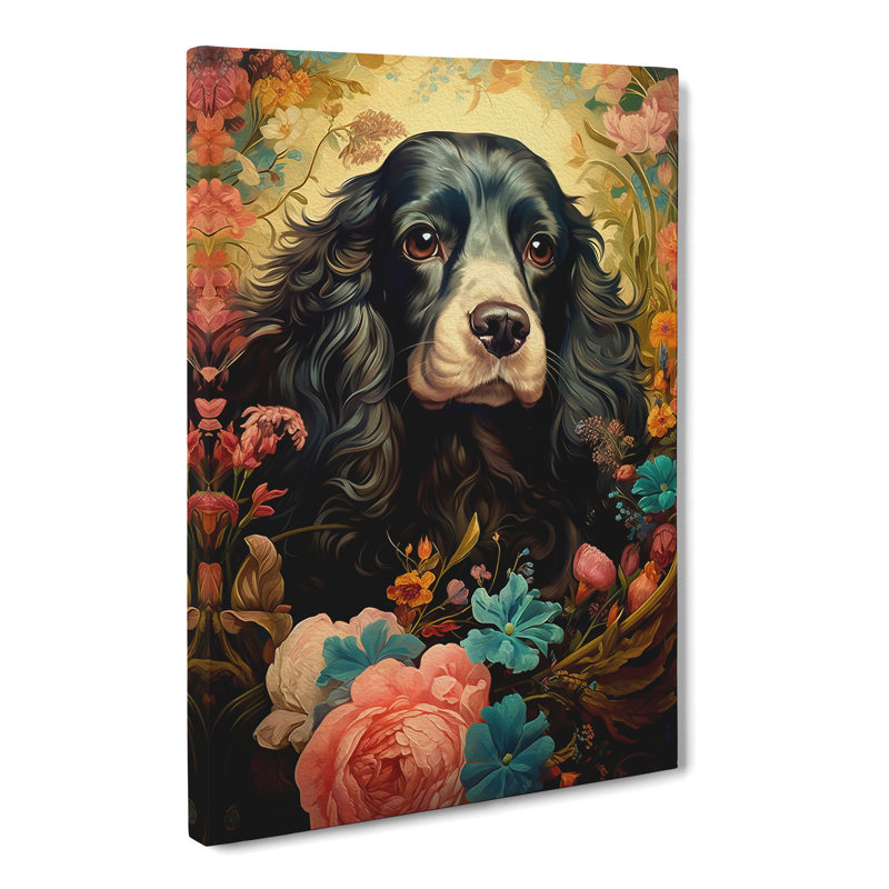 Cocker Spaniel Baroque - Wrapped Canvas, 76cm H x 50cm W x 3cm D