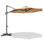 10FT Heavy Duty Cantilever Solar Patio Umbrella with LED Lights 360 Rotation & Tilt Adjust, Aluminum Frame, Waterproof for Pool, Deck, Garden Tan