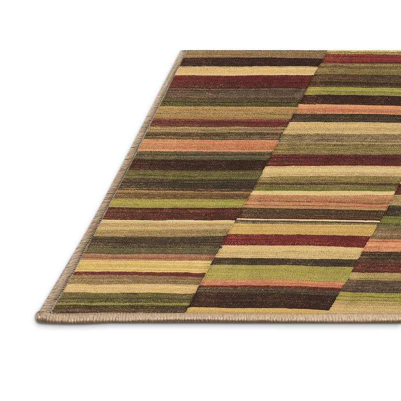 Tapis brun contemporain lavable à la machine 2779, Rectangle de 5 pi x 8 pi