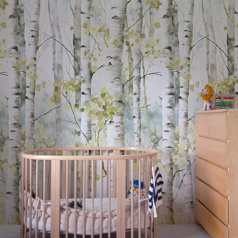 Orom II Collection Wooded Trees 62.5-inches wide x 9.18-feet high 3-panel Wall Mural
