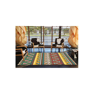 Tapis décoratif rétro à motif géométrique mixte