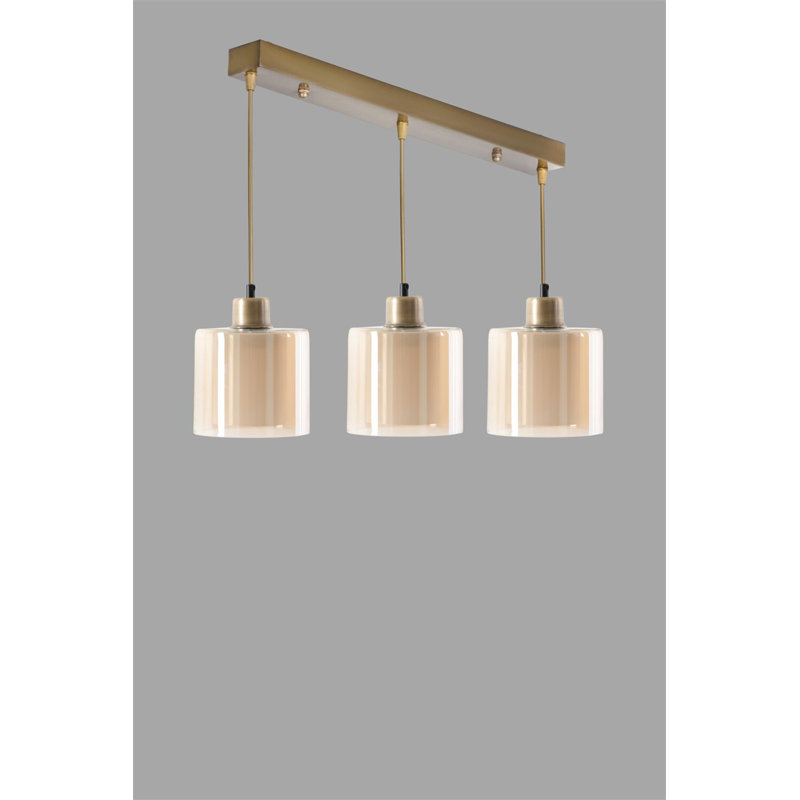 Lustre scandinave élégant de 21,7 po x 5,5 po | Fabrication 100% métal avec peinture séchée au four et revêtement en culbutage | Hauteur réglable, douille E27 (40 W maximum) | Finition en cuivre, parfaite pour les espaces de vie et de salle à manger modernes