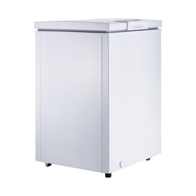 Chest Freezer, 3.3 Cu.ft Compact Deep Freezer, Free Standing Top Open Door Chest Freezers with 2 Removable Baskets & Adjustable Thermostat - Energy Saving, Low Noise & Garage Ready, White
