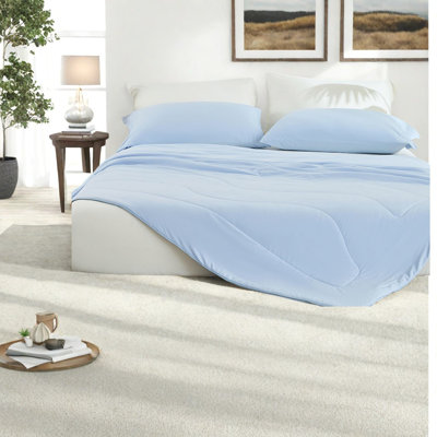 Cooling Bedding Set Comforter, Nylon Material, Elegant Ice Blue, 108x90 Inches