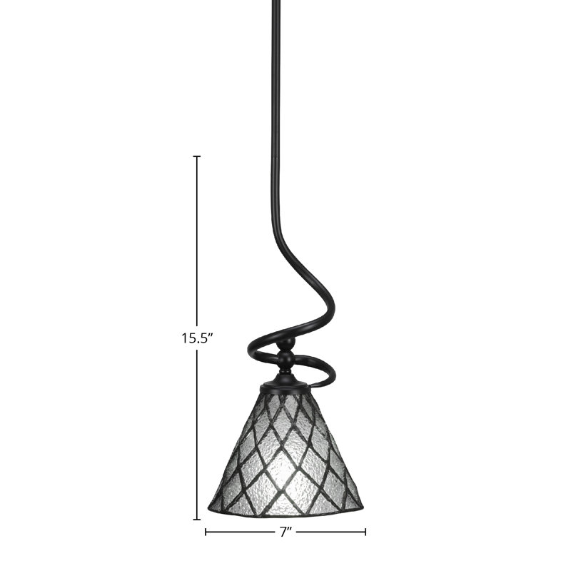 Mini-luminaire suspendu avec tige Capri, Noir mat