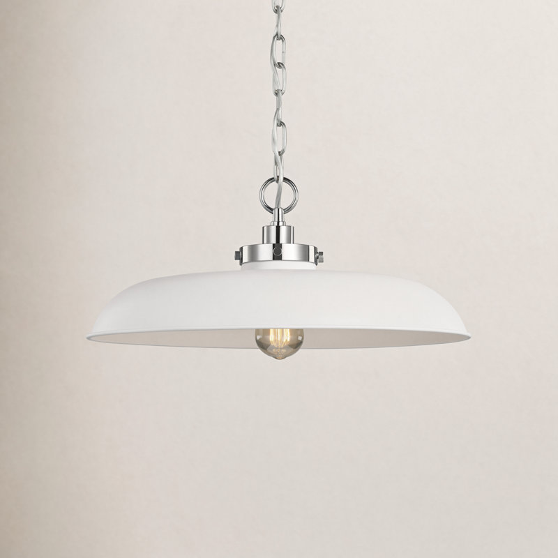 Tateos 1 - Light Dome Pendant, Matte White, Burnished Brass