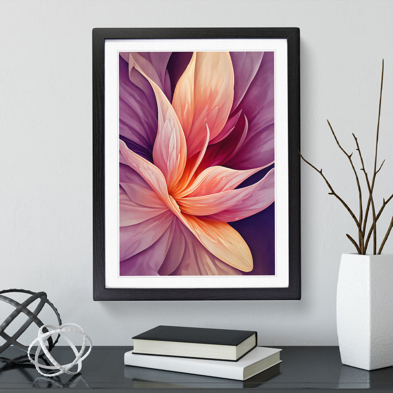 Abstract Flower No.4 - Framed Print, Black, 64cm H x 46cm W x 2cm D
