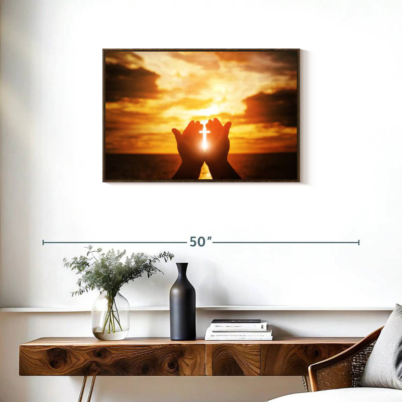 Religion, Cadre flottant noyer, 31 po x 21 po