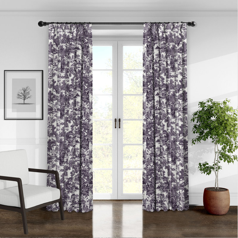 Paire de rideaux Au Village Toile, L 20 po x L 120 po, Aubergine