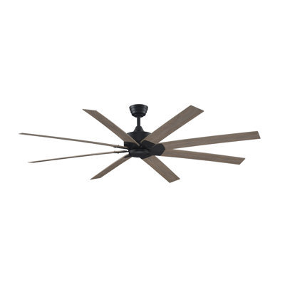 Levon 72 inch Indoor/Outdoor Smart Ceiling Fan - Black with Washed Pine Blades