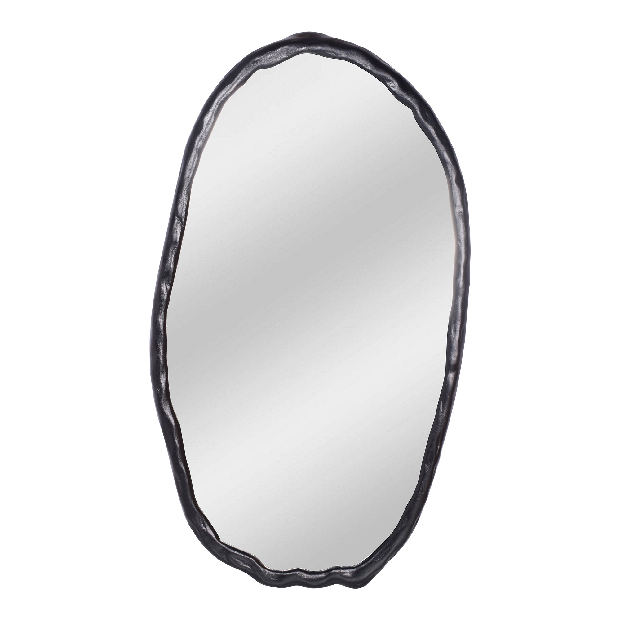Nola Distressed Accent Mirror, Black, 50" x 28"