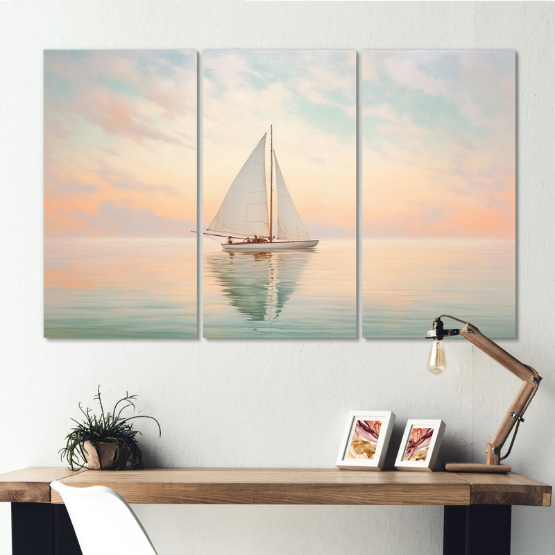 «Boat Ethereal Waters II - Transport», ensemble de reproductions sur toile, H 28 po x l 36 po x P 1 po