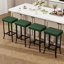 Tabourets de bar modernes à hauteur de comptoir, siège rembourré en similicuir - Pieds irréguliers en métal - Compact pour les petits espaces - Assemblage facile - Gris, paquet de 4 pièces-84154850-84154862