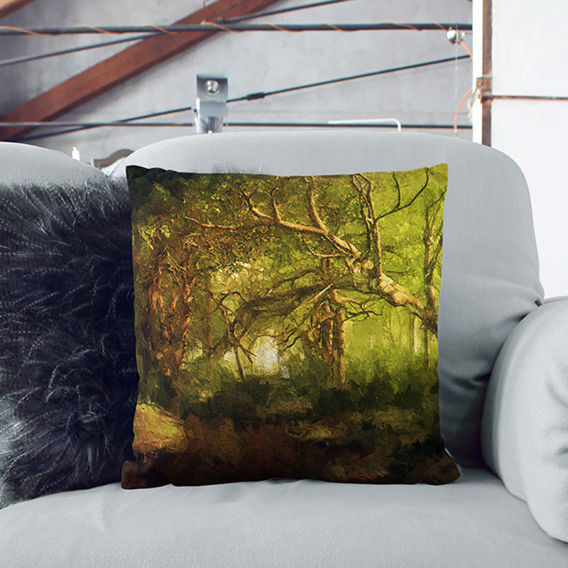 Mystical Forest Cushion with Filling, Stone, 40cm H x 40cm W x 15cm D
