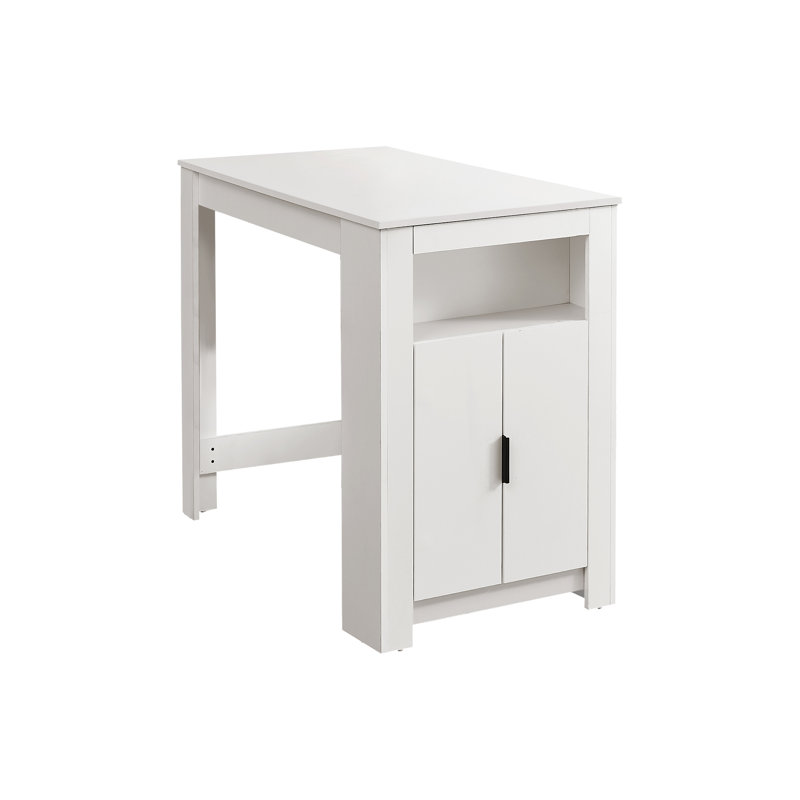 Table de salle à manger, rectangulaire, 48 po, hauteur de comptoir, petite cuisine, rangement, stratifié blanc, contemporain, moderne