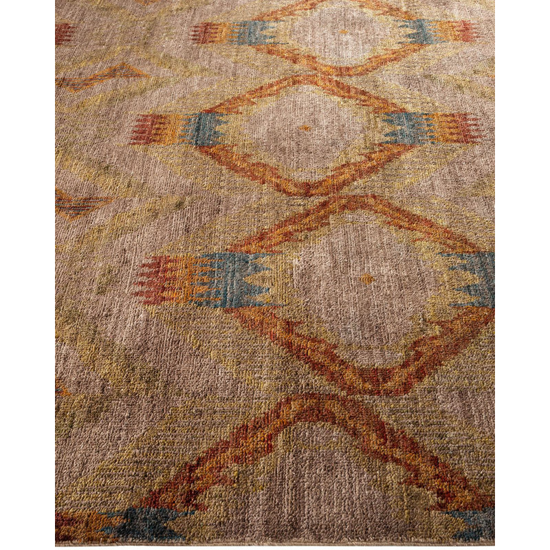 Tapis unique brun de 6 pi 2 po x 9 pi 6 po Yamina
