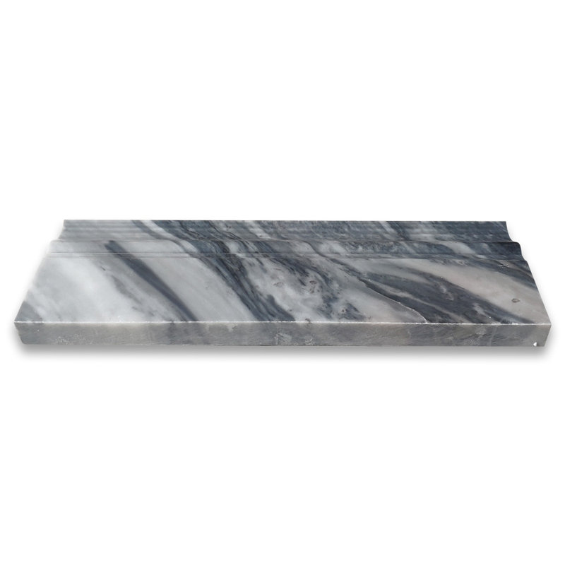 Carreau de mosaïque en marbre 4 po x 12 po Bardiglio, Gris foncé