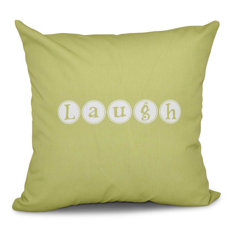 A Way With Words Reversible Throw Pillow, Green, 16" H x 16" W