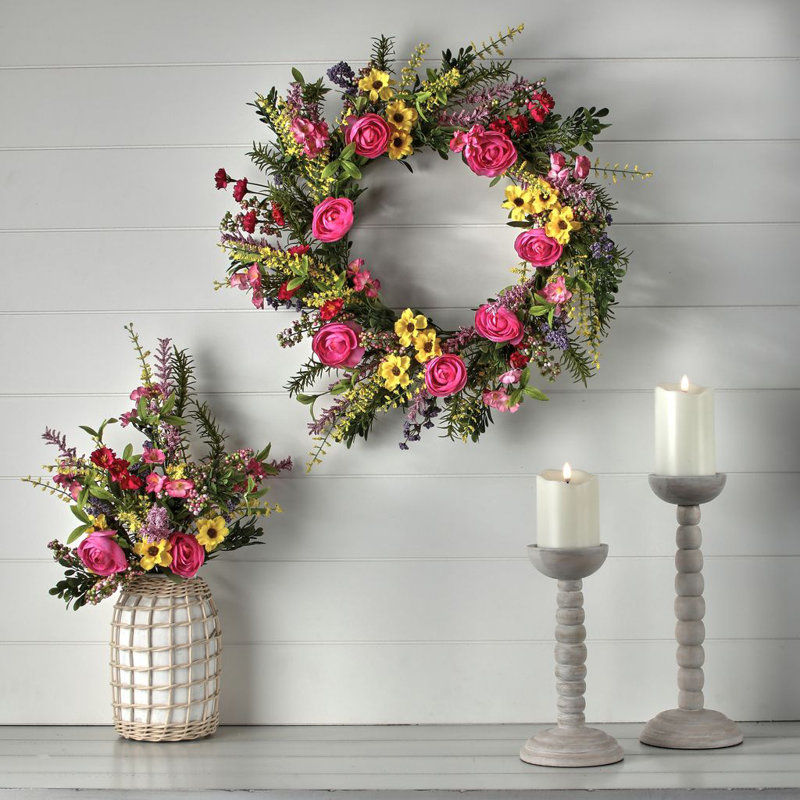 24" Summer Flower Fruit Punch Wreath