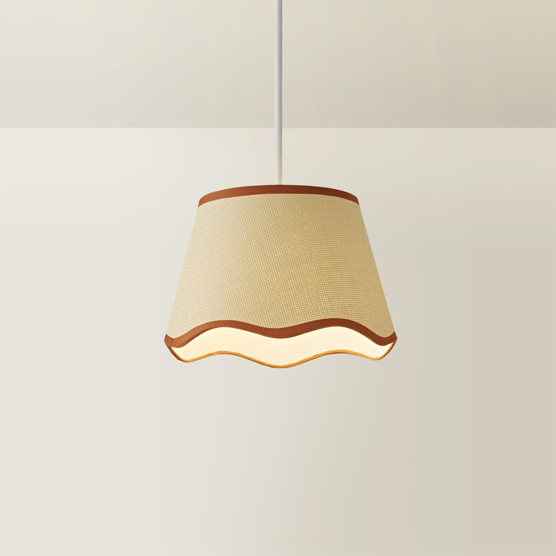 16.5cm H Fabric Empire Lamp Shade ( Slip-On ), Natural/Red