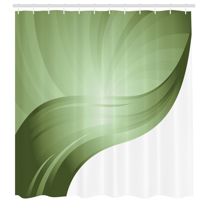 Shower Curtain Set + Hooks, 70"H x 69"W, Reseda Green