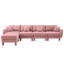 Tissu convertible en L rose à 4 places avec pieds en forme de coquillage, amovibles et cylindriques. Conception de conception moderne pour le confort de votre salon dans la chambre à coucher-2016450842
