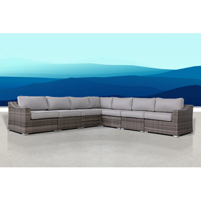 Biles Wicker Fully Assembled 6 - Person Seating Group with Cushions