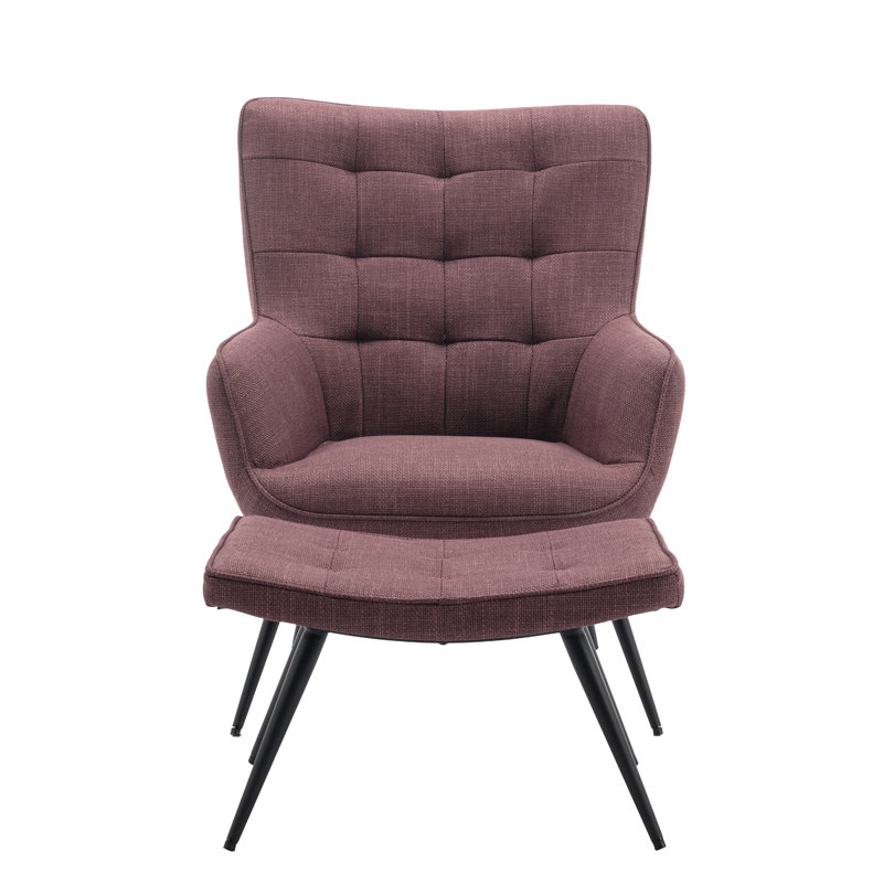 Jessamine Armchair with Footstool, Purple