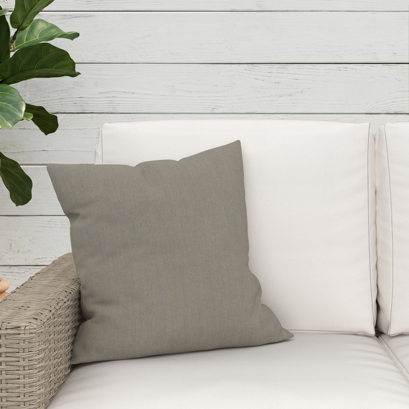 Indoor/Outdoor Throw Pillow, Square 18", Spectrum Dove Sunbrella® Plainweave