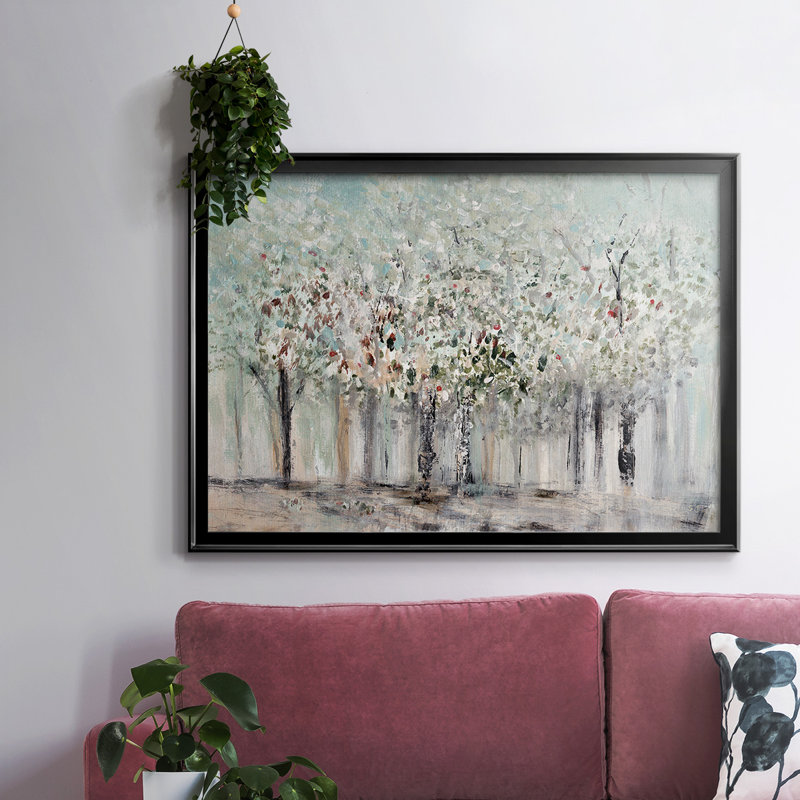 Toile tendue encadrée avec lumière du matin, Noir, H 30 po x l 44 po x P 1,5 po