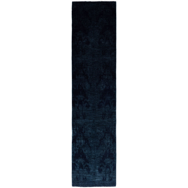 Tapis de couloir noir en laine 2 pi 5 po x 10 pi 4 po Huckaby
