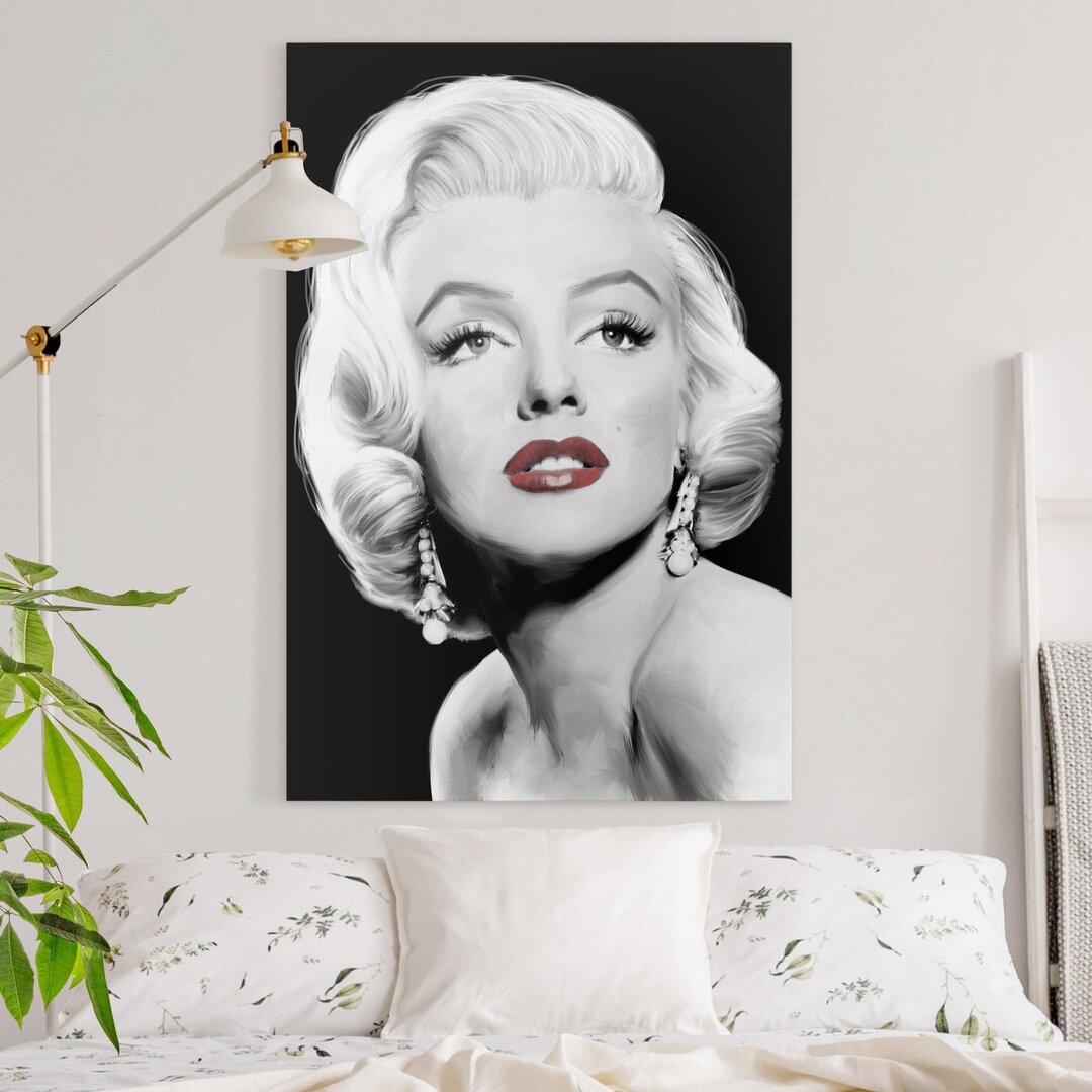 Leinwandbild Marilyn mit Ohrschmuck