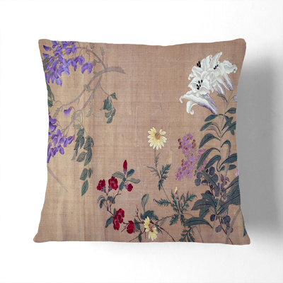 One Hundred Flowers Vol.5 by Yun Shouping Cushion with Filling