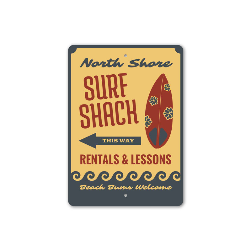 Panneau Surf Shack This Way, H 14 po x l 10 po x P 0,04 po