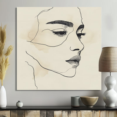 Silhouette abstraite de femme - art mural en métal tendance, impression sur métal glam