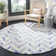 Chou Hand Tufted Wool/Cotton Geometric Rug in Ivory/Blue