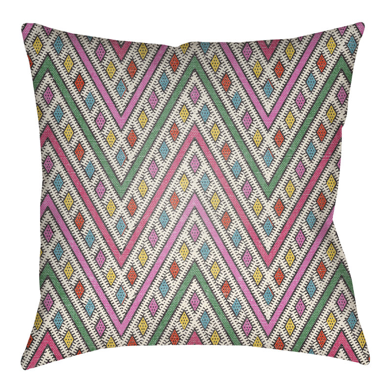Lolita Leilani Geometric Outdoor Throw Pillow, 18" H x 18" W, Hot Pink/Fuchsia