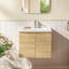 Logan Meuble-lavabo mural simple en chêne naturel avec plateau en céramique blanche-537442846-553102382