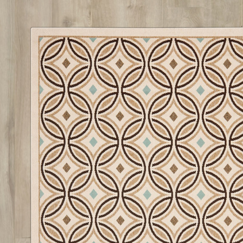 Amatia Veranda Performance Geometric Indoor/Outdoor Area Rug, Rectangle 2'7" x 5'