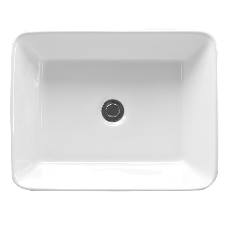 Lavabo de salle de bain vasque rectangulaire en céramique Havasu