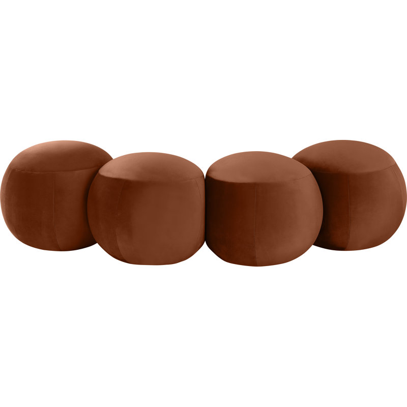 Apollo Velvet Bench, 18" H x 65" W x 31" D, Cognac Velvet