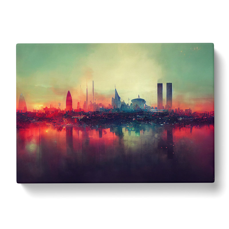 Dystopian London Skyline - Wrapped Canvas, 35cm H x 50cm W x 3cm D